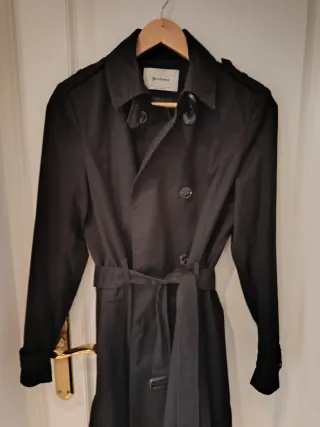 Gabardina Stradivarius Negra Mujer