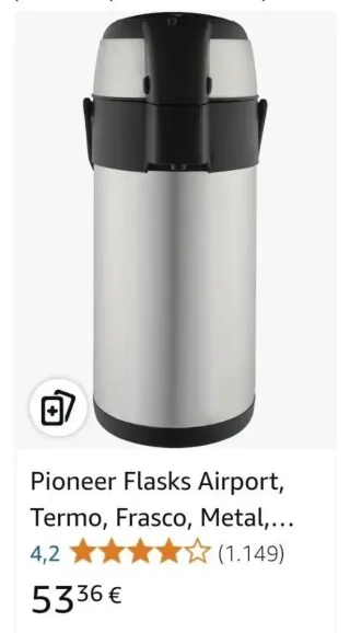 Pioneer Flasks Airport, Termo, Frasco, Metal, 3 L