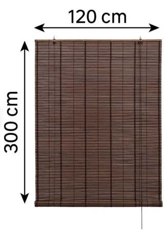 Estor enrollable de bambú y madera