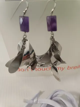 Set Breil Collana + Orecchini Viola e Argento