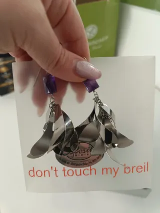 Set Breil Collana + Orecchini Viola e Argento