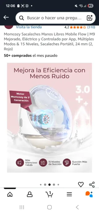 Sacaleches Nuevo Doble Momcozy M9