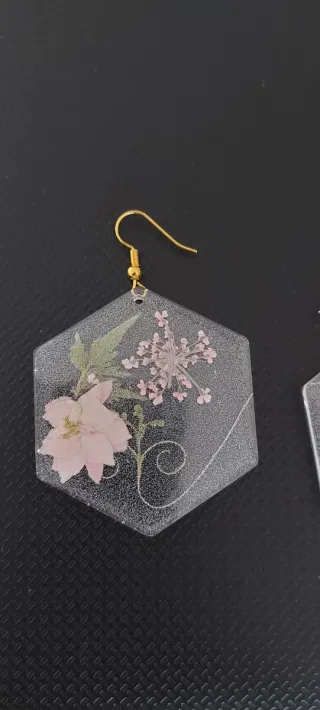 Ciondoli orecchini resina