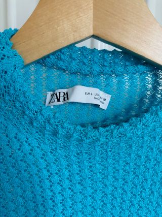 Top Zara Malla Azul M