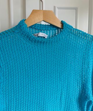 Top Zara Malla Azul M