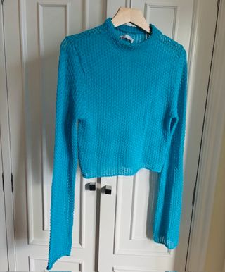 Top Zara Malla Azul M