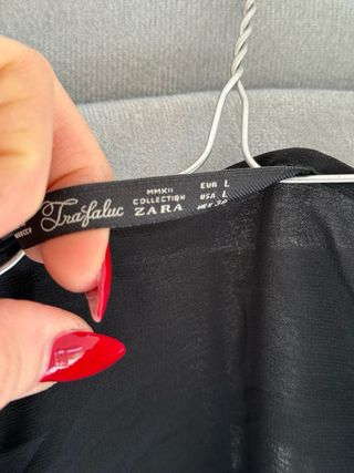 Zara Blusa Nera Manica Lunga