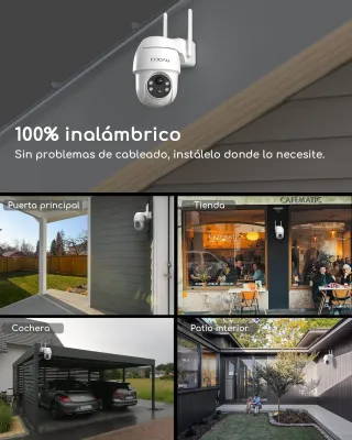 Cámara Vigilancia 2K WiFi Exterior Batería