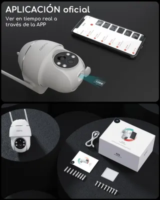 Cámara Vigilancia 2K WiFi Exterior Batería