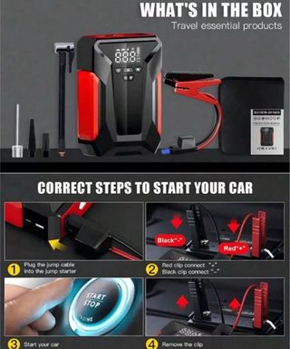 Avviatore Emergenza Auto + Compressore Aria