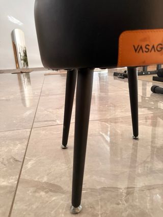 Taburete diseño piel negro Vasagle