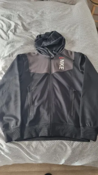 Sudadera Nike Negra y Gris con Cremallera