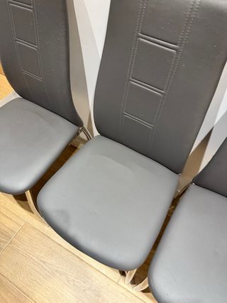 Juego 4 sillas comedor grises