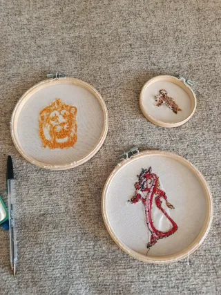 Quadretti ricamati con animali