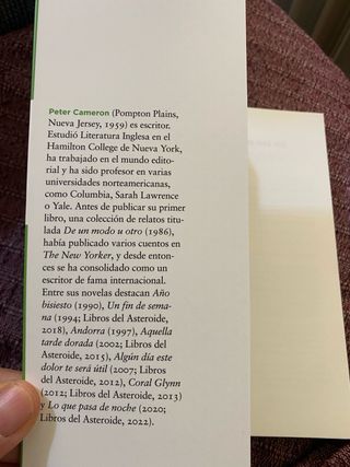 Peter Cameron./ Algún día este dolor te será útil