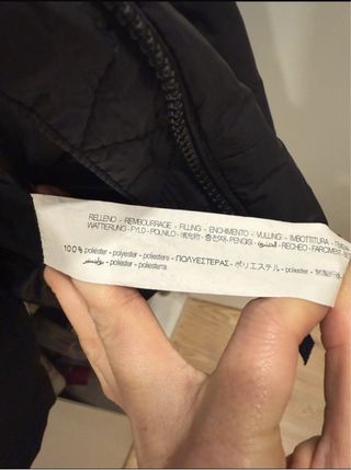 Plumífero Zara Negro Talla XS