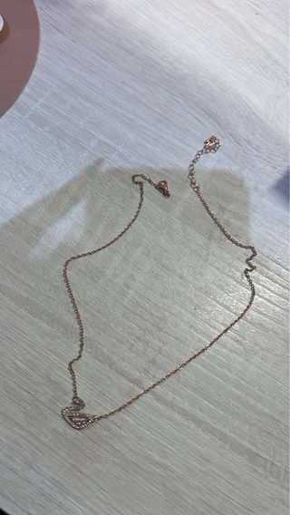 Collar Swarovski Cisne Rosa Plata