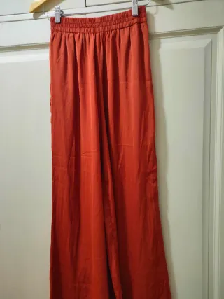 ZARA - Pantalones fluidos naranjas