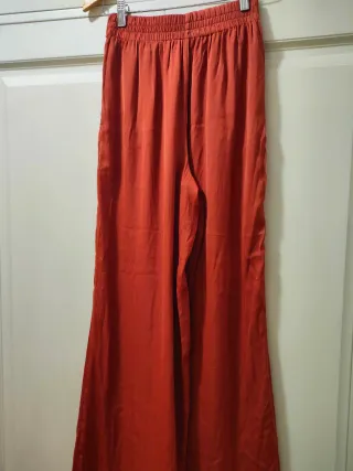 ZARA - Pantalones fluidos naranjas