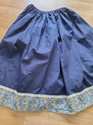 Falda algodón de casera flores talla 9-11 años