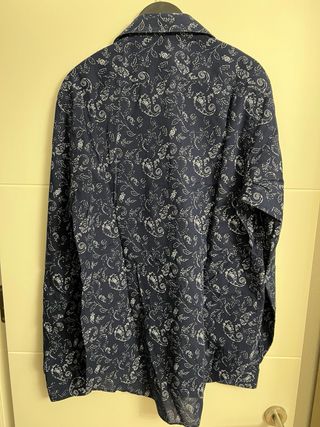 Camisa Zara Estampada Azul Talla L