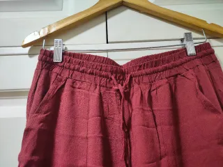 AMISU - Pantalones fluidos color teja