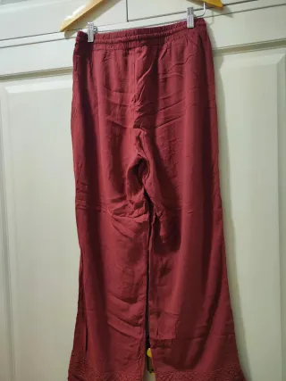 AMISU - Pantalones fluidos color teja