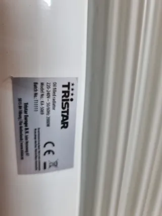 Radiador Tristar blanco