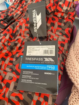 Peto nieve Trespass 3/4 años