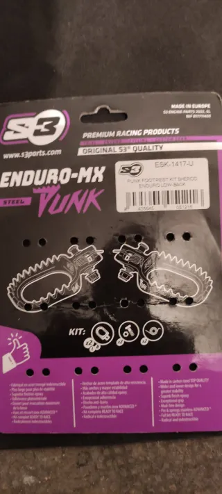 Estriberas Moto S3 Punk Enduro-MX Azul