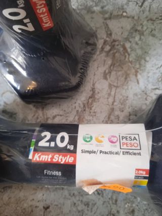 Esterilla fitness y 2 pesas 2kg