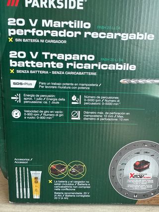 PARKSIDE 20V Martillo Perforador Recargable