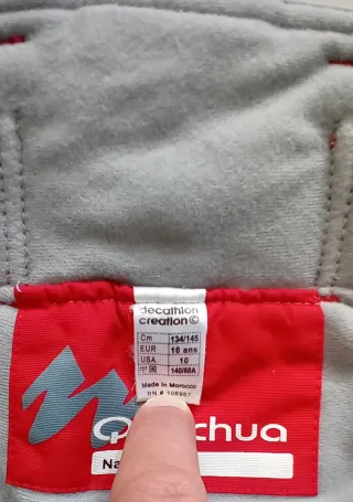 Pantaloni da sci rossi Quechua