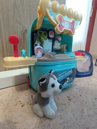 Maleta peluquería canina portátil con perrito