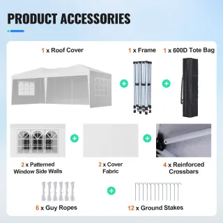 Gazebo Pieghevole da Esterno 5,9 x 2,96 x 2,65 m