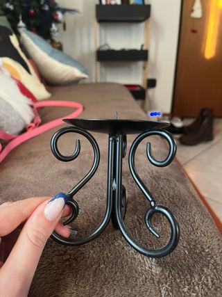 Portacandele in ferro battuto vintage