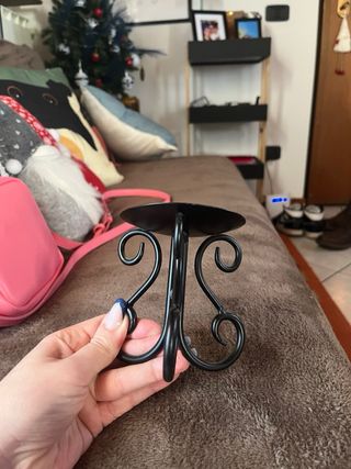 Portacandele in ferro battuto vintage