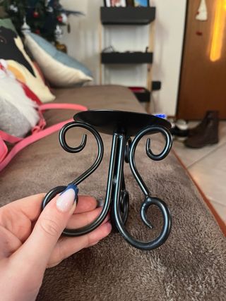 Portacandele in ferro battuto vintage