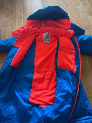 Mono de nieve azul y naranja 2-3 años