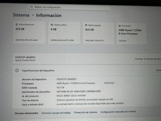 NitroPC 1TB Ryzen 7 16GB RAM Tarjeta Gráfica