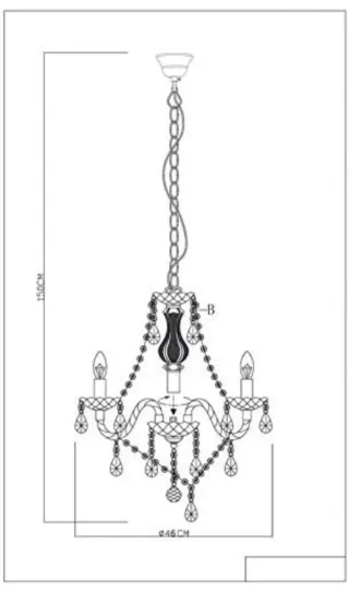 Lámpara con 3 luces, bombillas excluidas, E14, 40