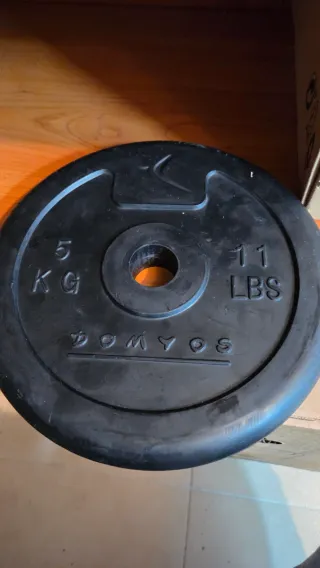 4 discos de peso 5kg / 11lbs caucho