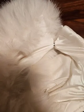 Abrigo blanco Alpina con capucha y pelo