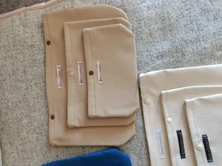 Porta accessori Arte e Sartoria beige e blu