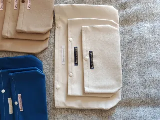 Porta accessori Arte e Sartoria beige e blu