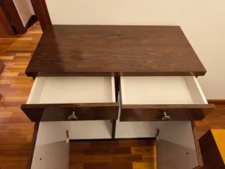 Mueble aparador madera oscura 2 cajones