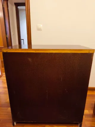 Mueble aparador madera oscura 2 cajones
