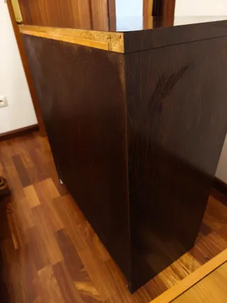 Mueble aparador madera oscura 2 cajones