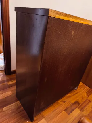 Mueble aparador madera oscura 2 cajones