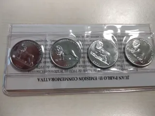 4 Monedas Homenaje Papa Juan Pablo II